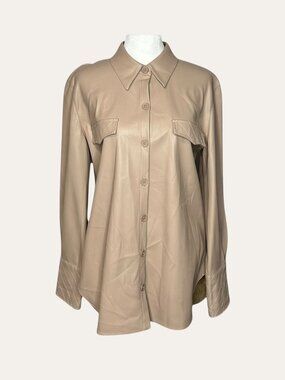 BB Dakota by Steve Madden West Intentions Faux Leather Shirt Jacket  Size M